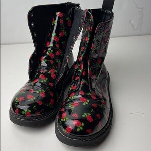 TORRID Betsy Johnson Collection red rose combat boot
